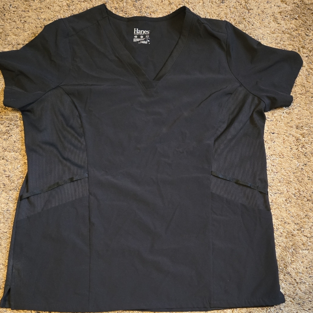 Hanes Comfort Fit Black Scrub Top And Bottem Set